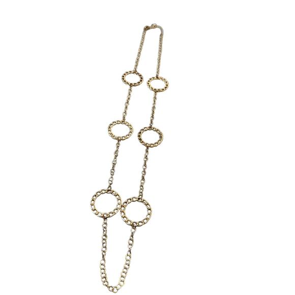New York Gold & CoTone Long Circles Necklace - Picture 1 of 7